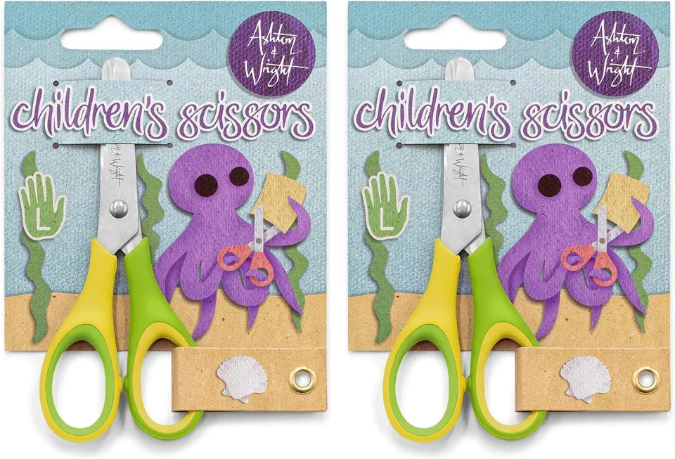 ashton-and-wright-kinderschere-12-cm-gr-n-12er-pack-softgriff image 1