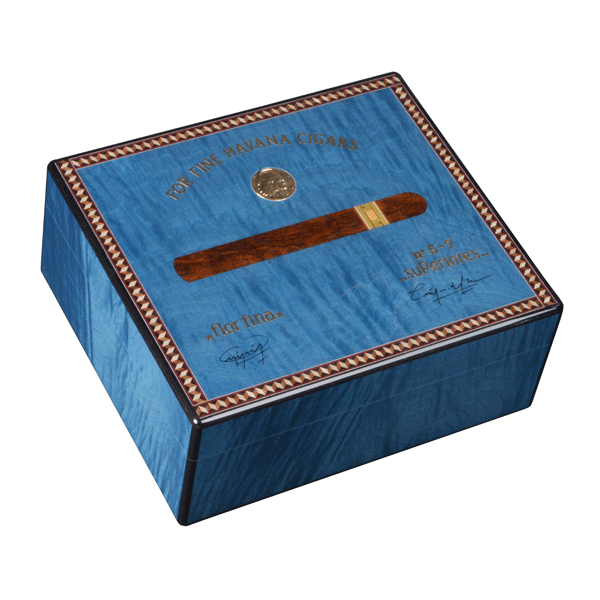 elie-bleu-medal-humidor-50-zigarren-schwarz-sykomore image 1