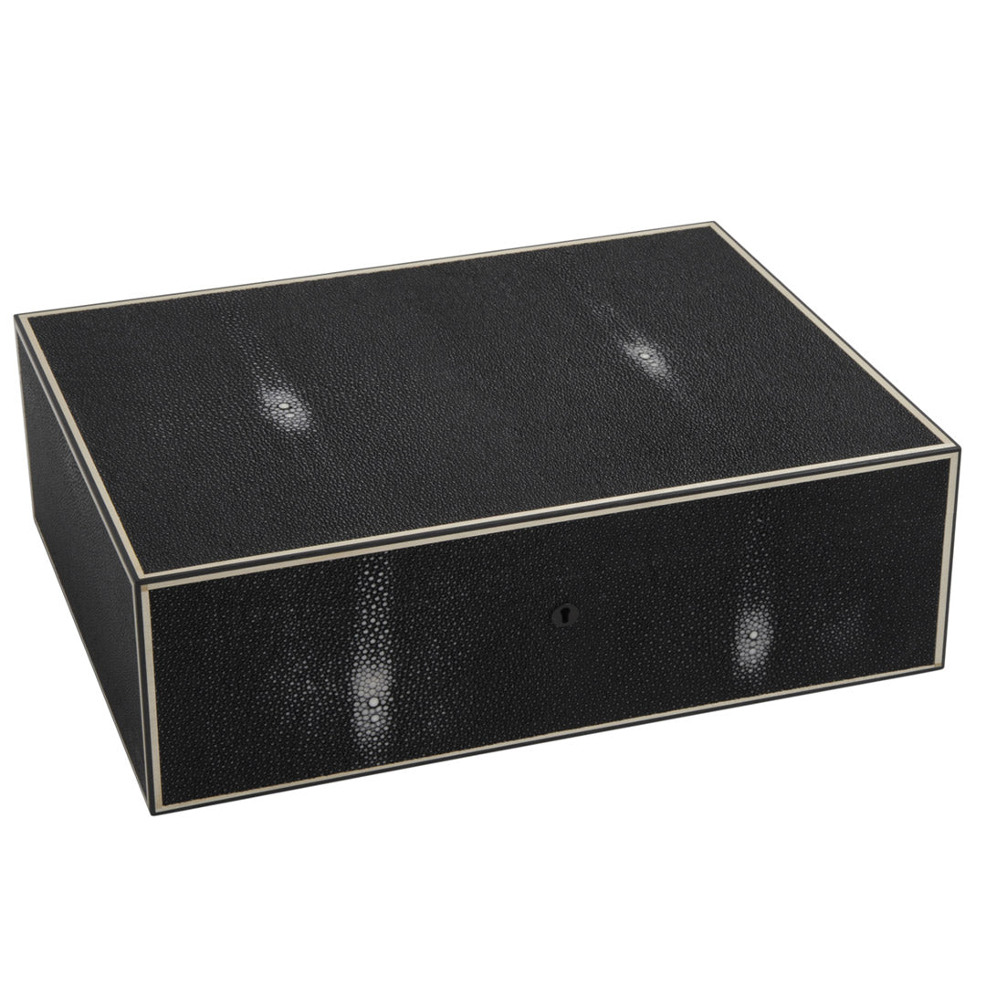 elie-bleu-shagreen-humidor-schwarz-f-r-110-zigarren image 1