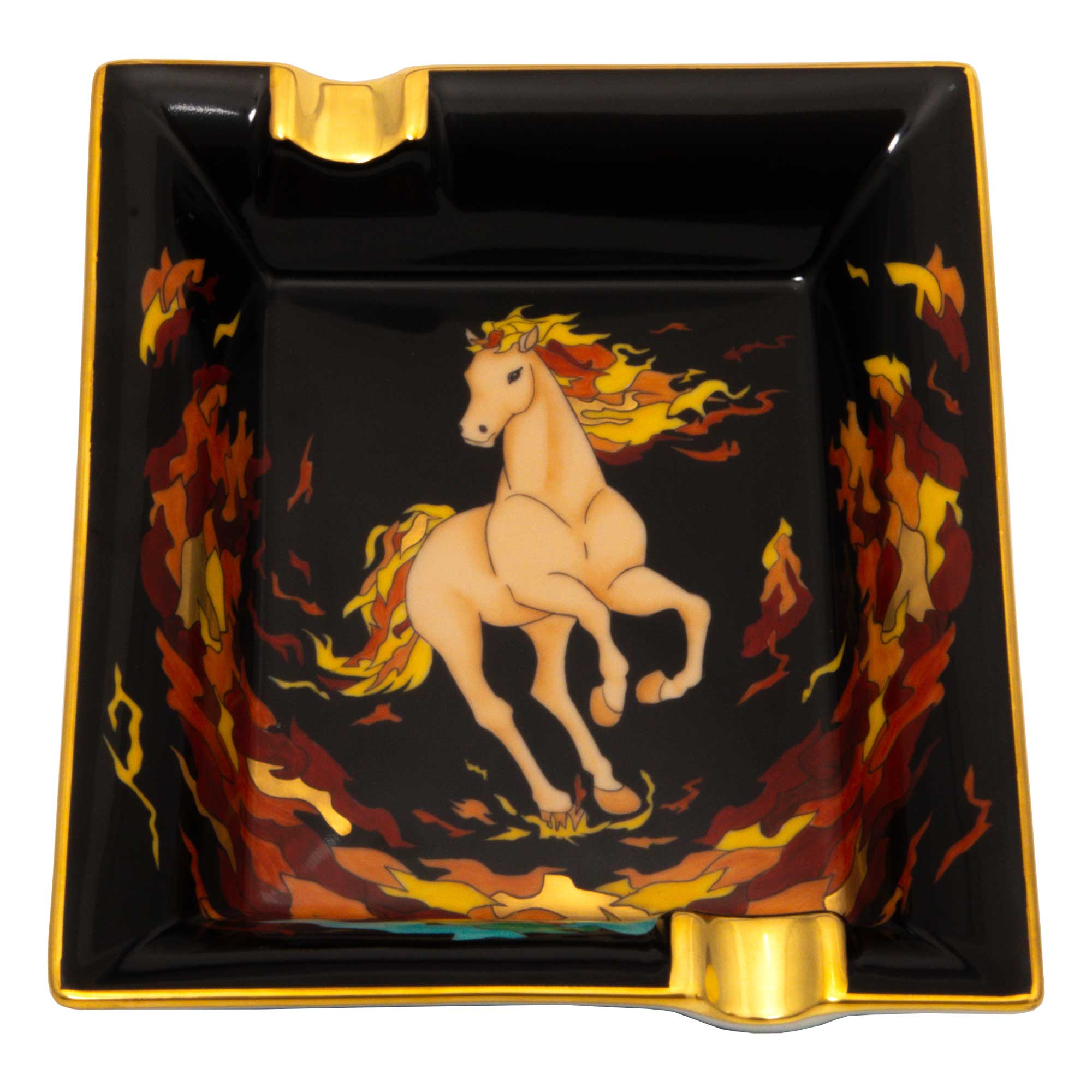 elie-bleu-fire-horse-aschenbecher-porzellan image 2