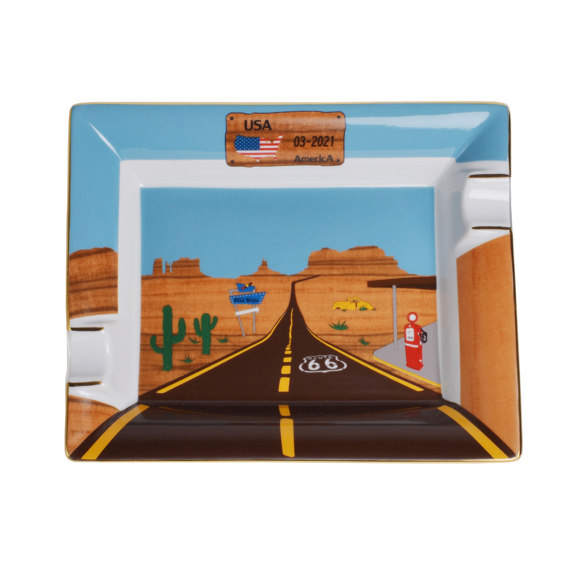 elie-bleu-route-66-aschenbecher-porzellan-wei image 2