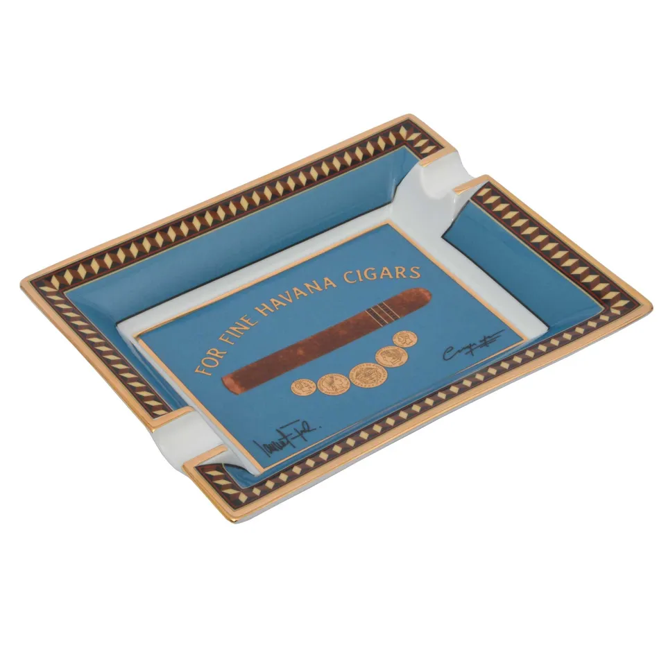 elie-bleu-medal-aschenbecher-porzellan-blau-zigarren image 1