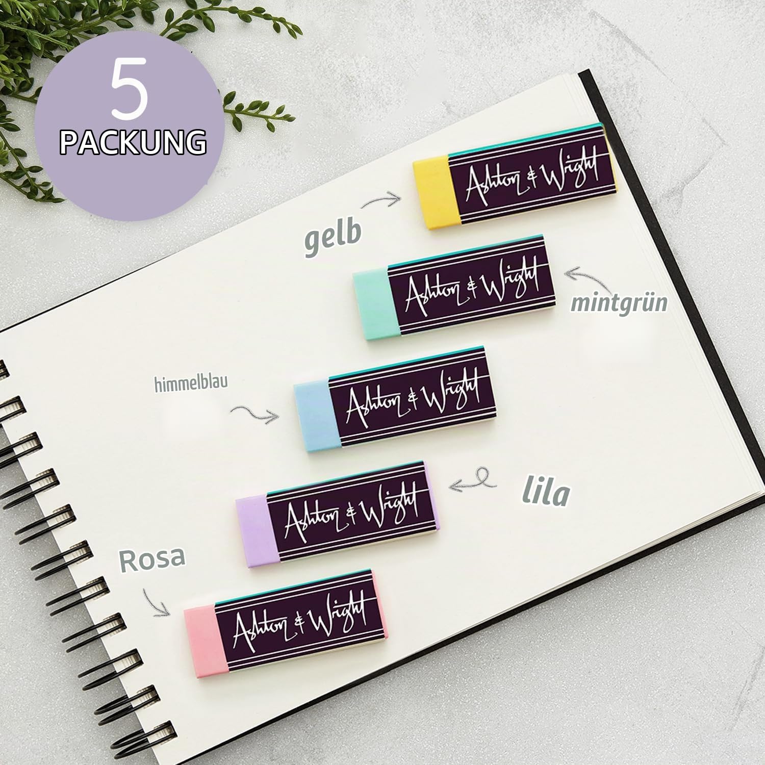 ashton-erasers-radiergummi-pastel-tones-5-st-ck-latexfrei image 7