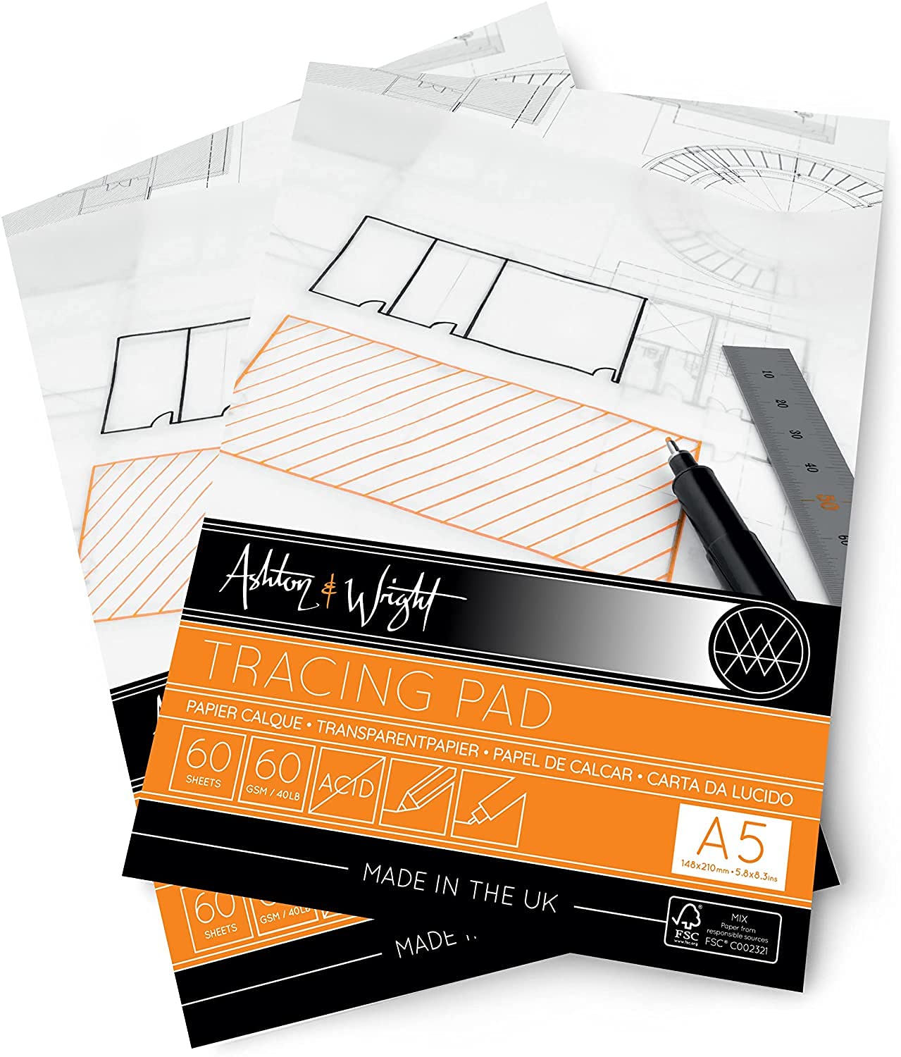 ashton-and-wright-transparentblock-a5-60g-60-blatt-5er-pack image 1