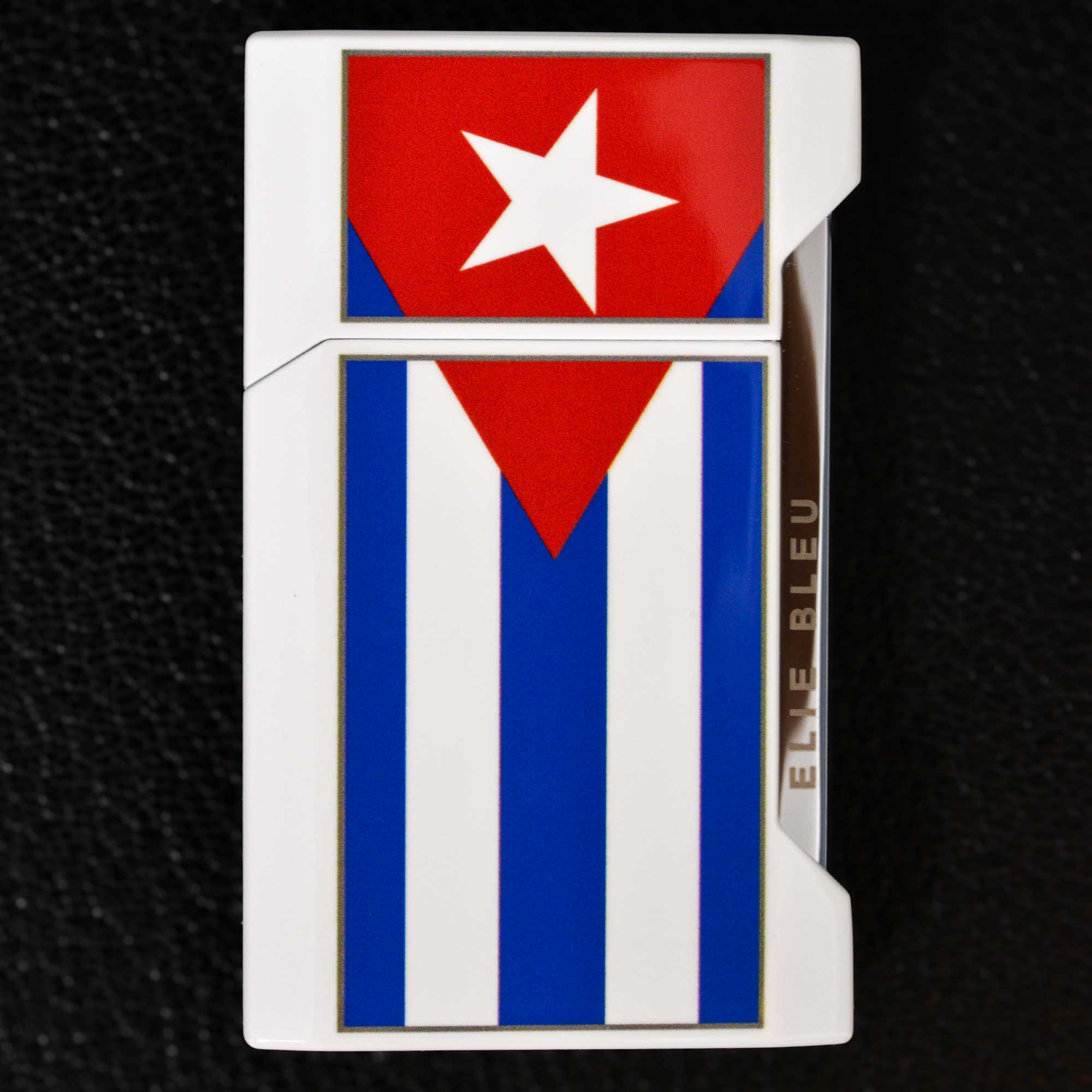 elie-bleu-plano-taschenfeuerzeug-kuba-flagge-jetflamme image 2