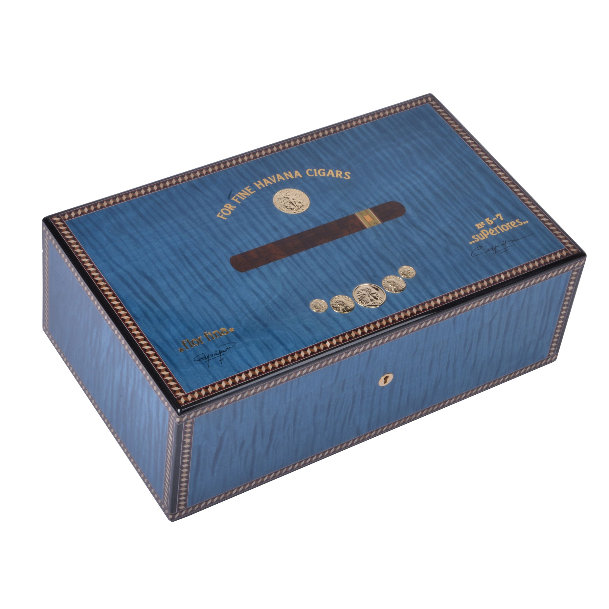 elie-bleu-medal-humidor-120-zigarren-schwarz-intarsien image 2