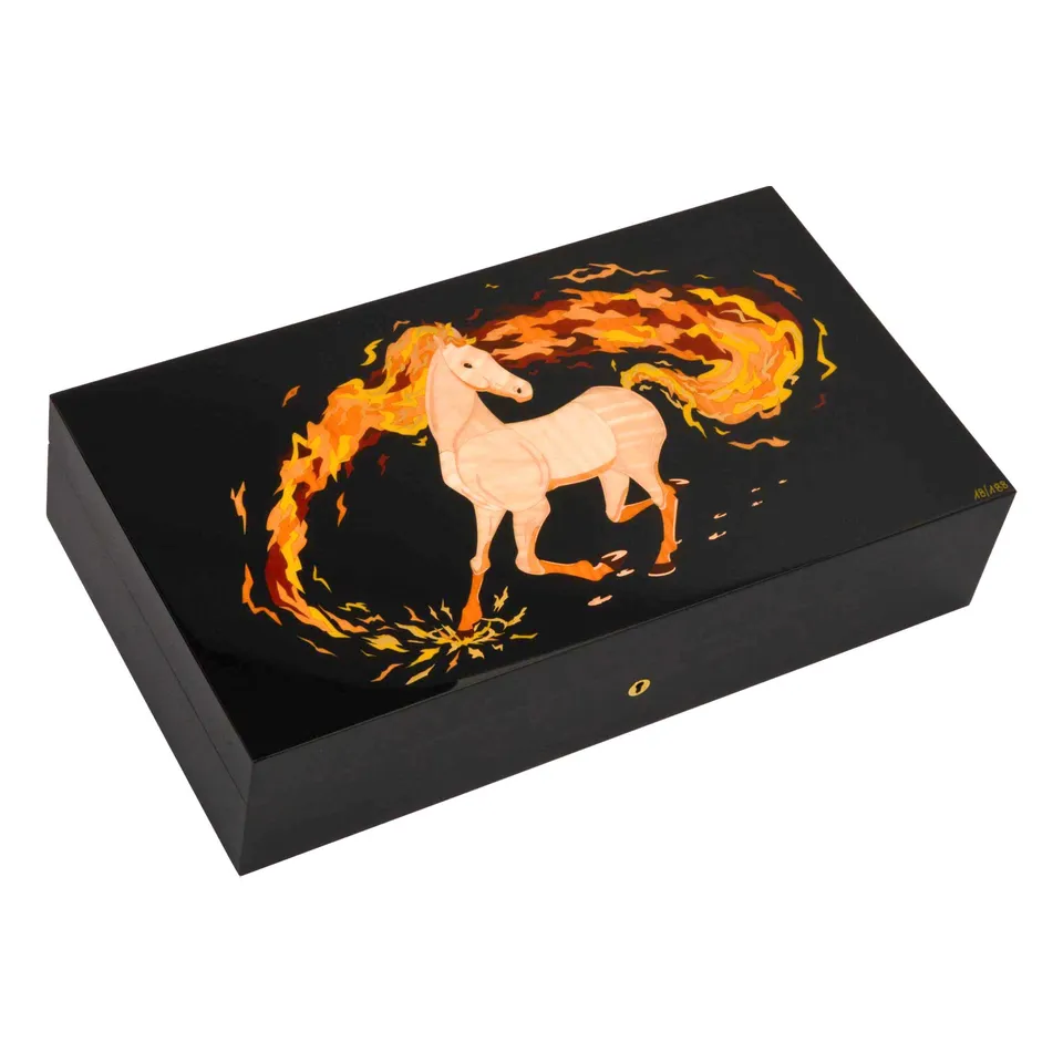 elie-bleu-fire-horse-humidor-f-r-110-zigarren-sycomore image 1