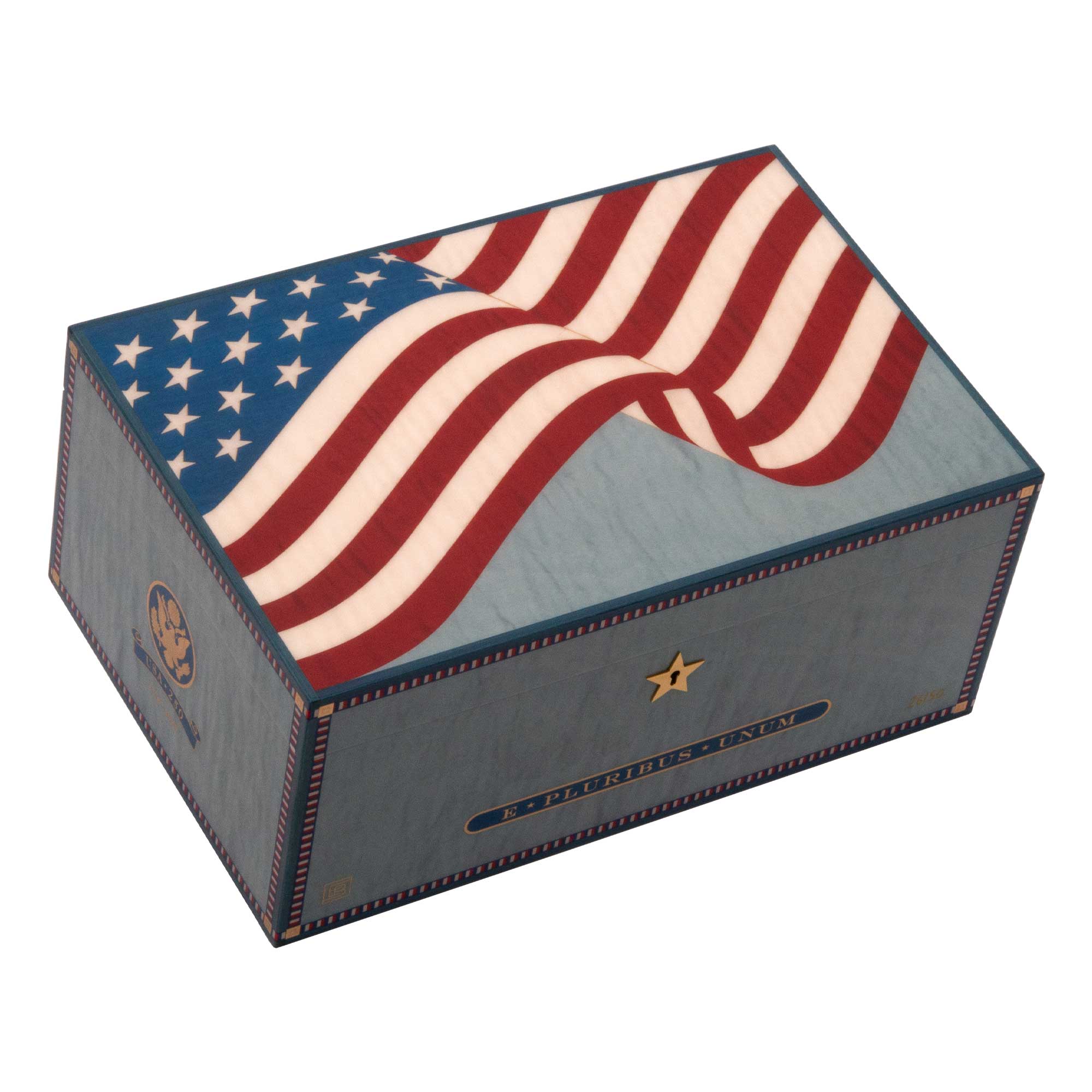 elie-bleu-american-flag-humidor-marketerie-125-zigarren image 1