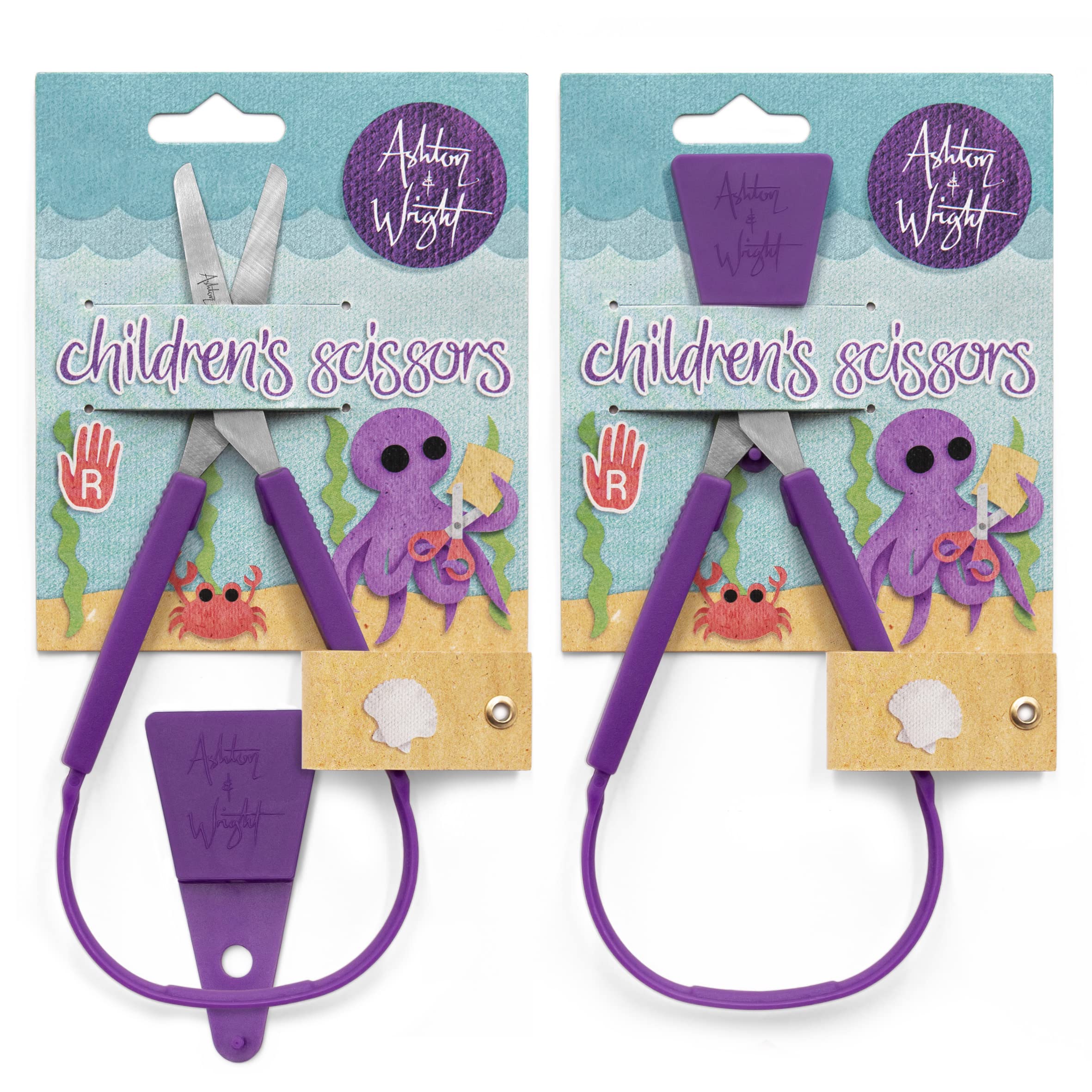 ashton-and-wright-schere-selbst-ffnend-lila-2-st-ck-kinder image 1