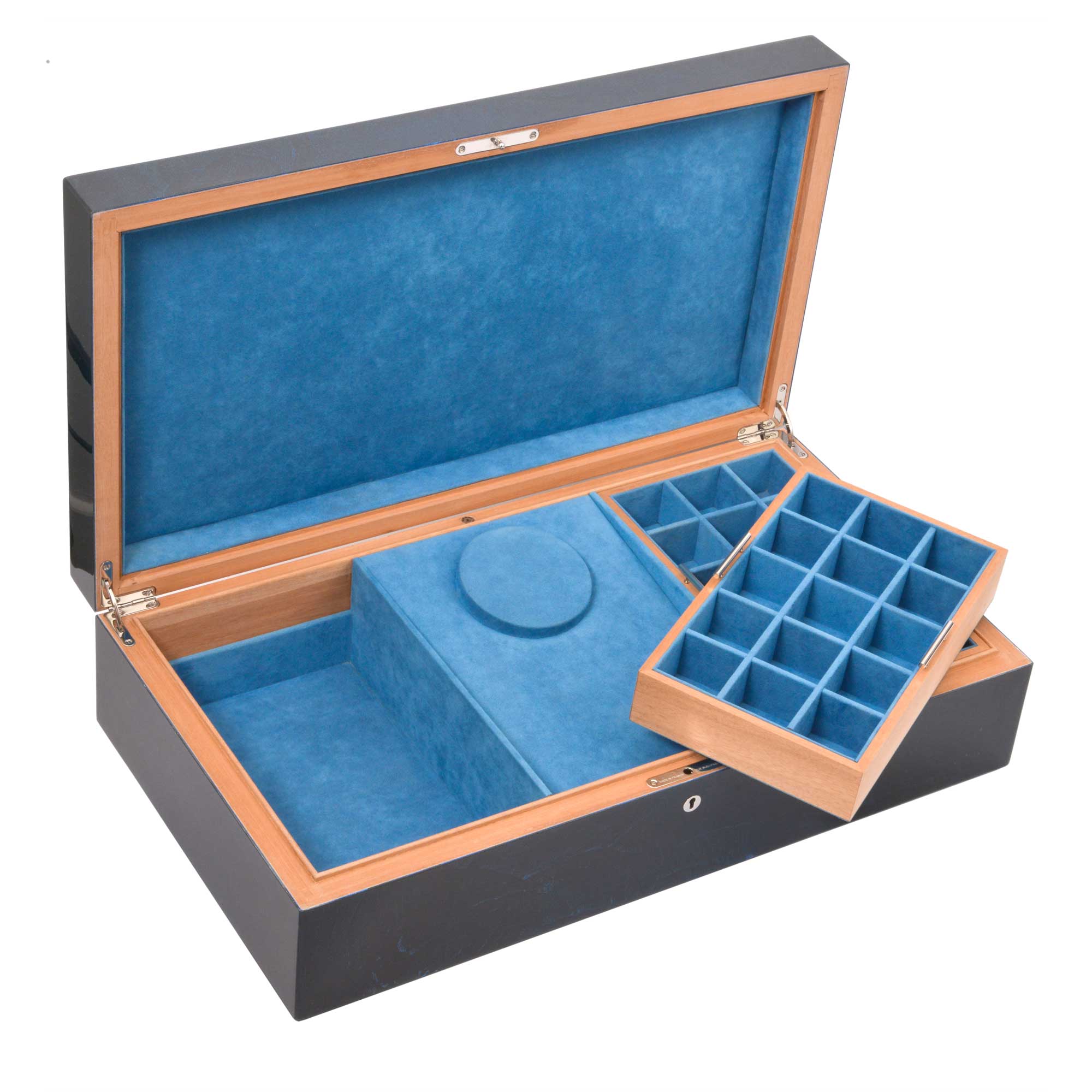 elie-bleu-classic-schmuckkasten-blue-walnut-burl-holz image 3
