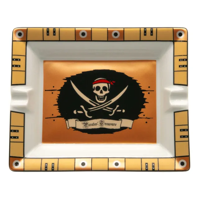 elie-bleu-pirate-aschenbecher-porzellan-zigarren-totenkopf image 1