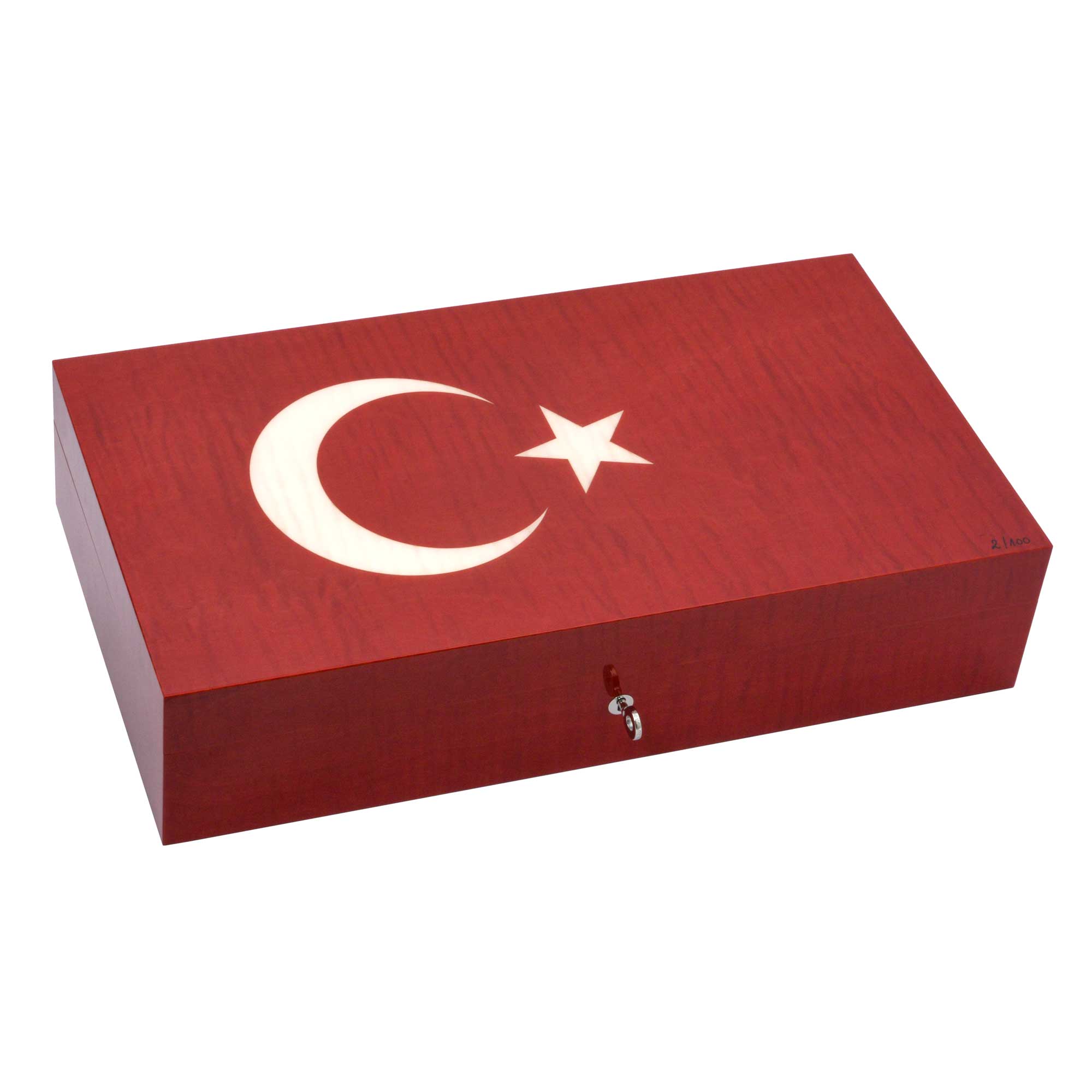 elie-bleu-turkish-flag-humidor-110-zigarren-sycomore image 1
