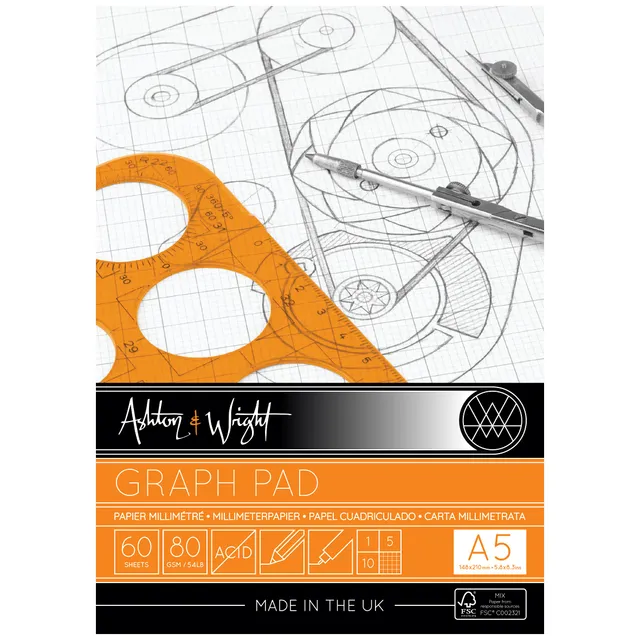 ashton-drawing-paper-grafikblock-a5-60-blatt-80-g-m-raster image 1