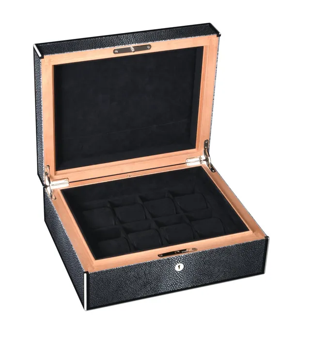 elie-bleu-shagreen-uhrenbox-8-uhren-schwarz image 1