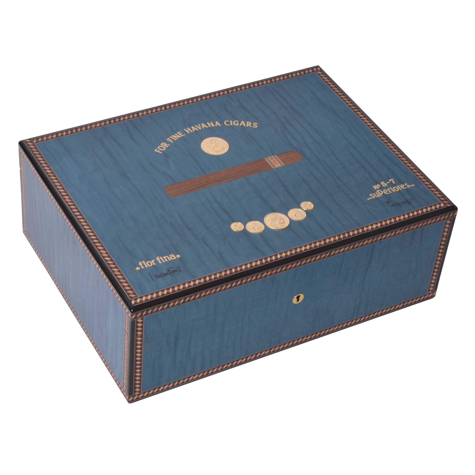 elie-bleu-medal-humidor-200-zigarren-grau-edelholz image 2