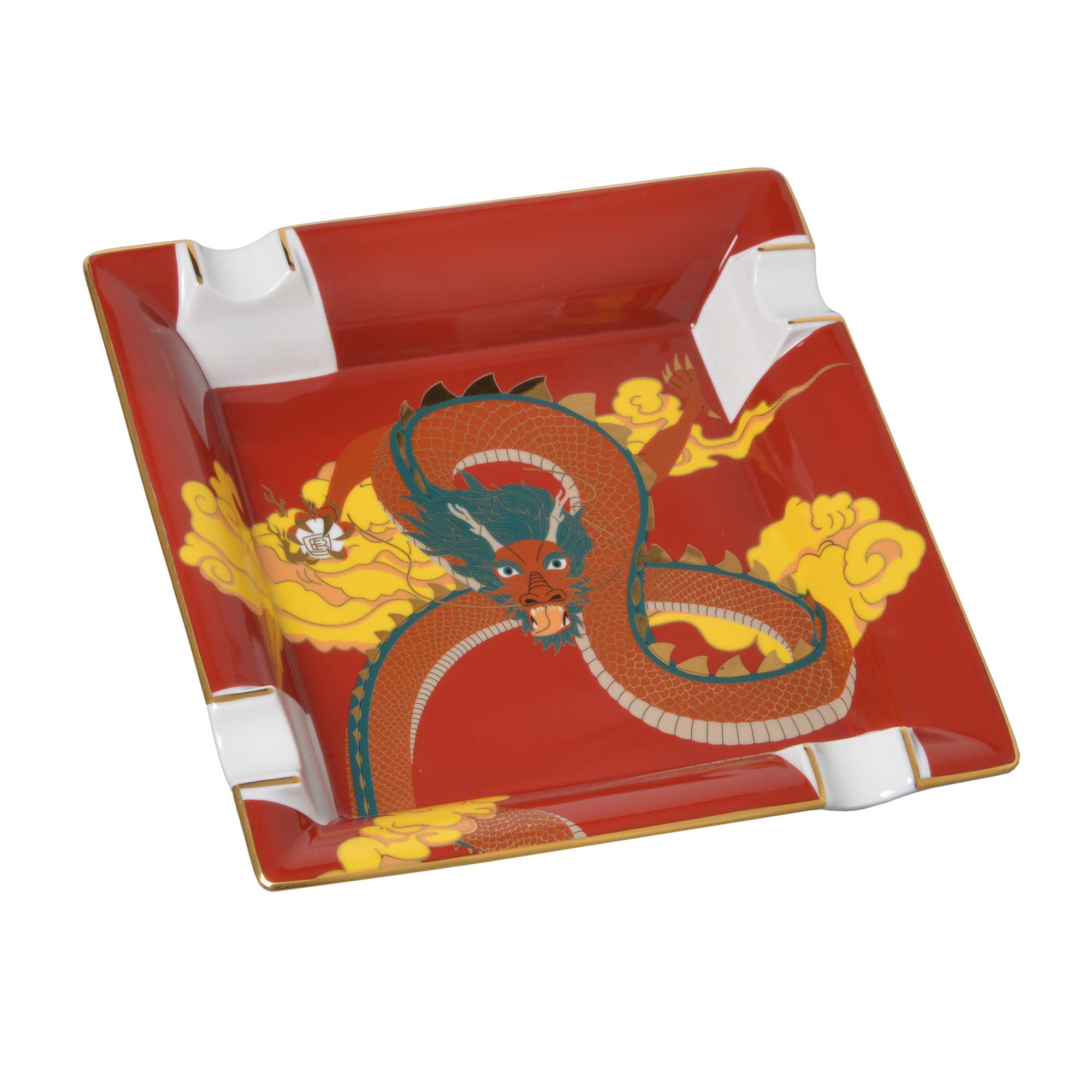 elie-bleu-dragon-aschenbecher-porzellan-f-r-4-zigarren image 1