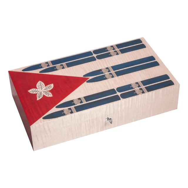 elie-bleu-cuban-flag-humidor-110-zigarren-intarsien image 1