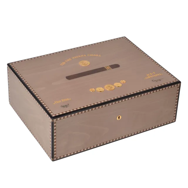elie-bleu-medal-humidor-200-zigarren-grau-edelholz image 1