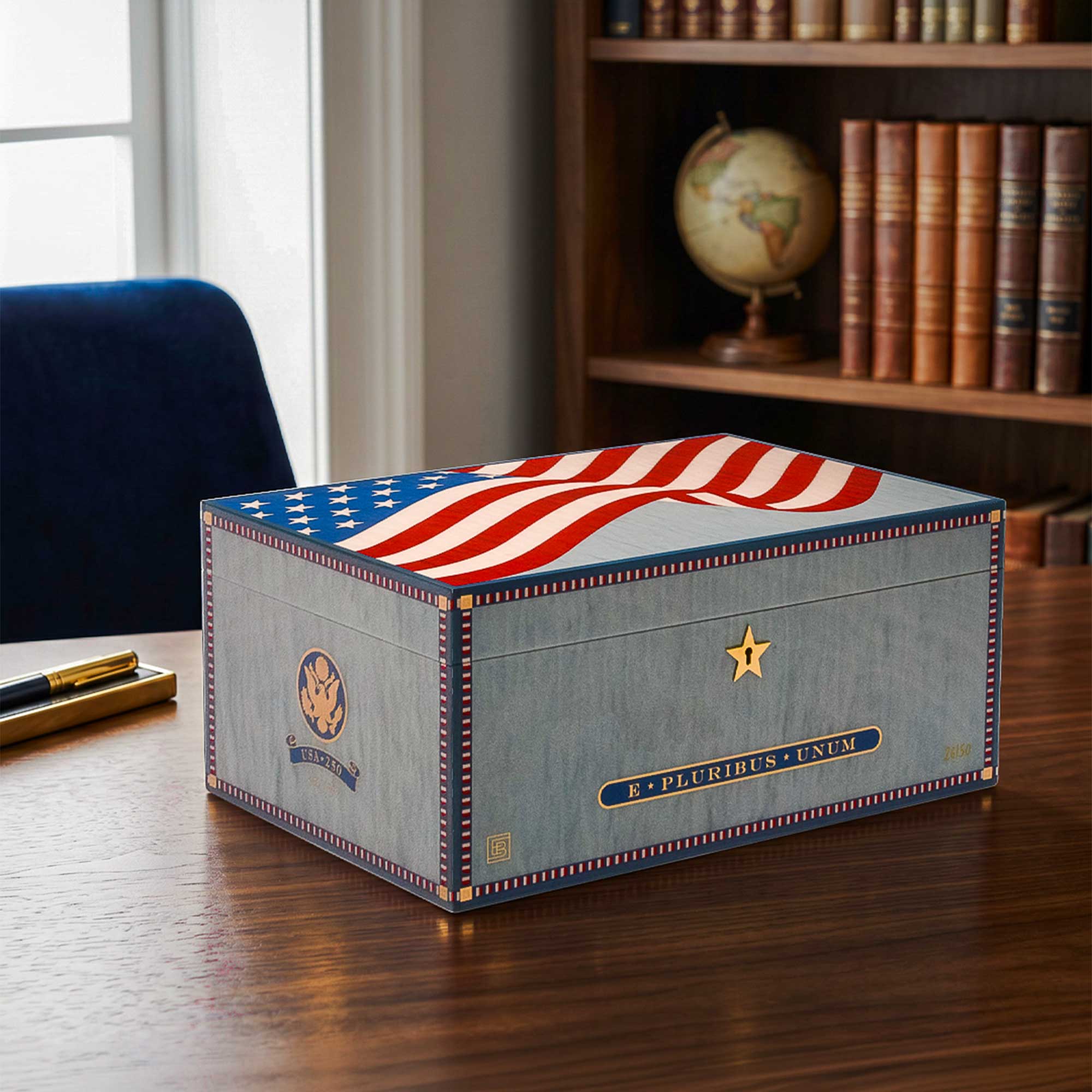 elie-bleu-american-flag-humidor-marketerie-125-zigarren image 3