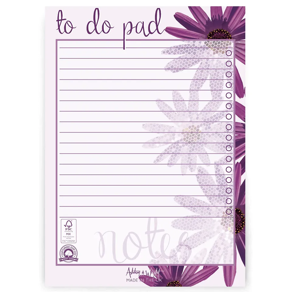 ashton-and-wright-daily-to-do-pad-a5-cape-daisy-60-blatt image 1