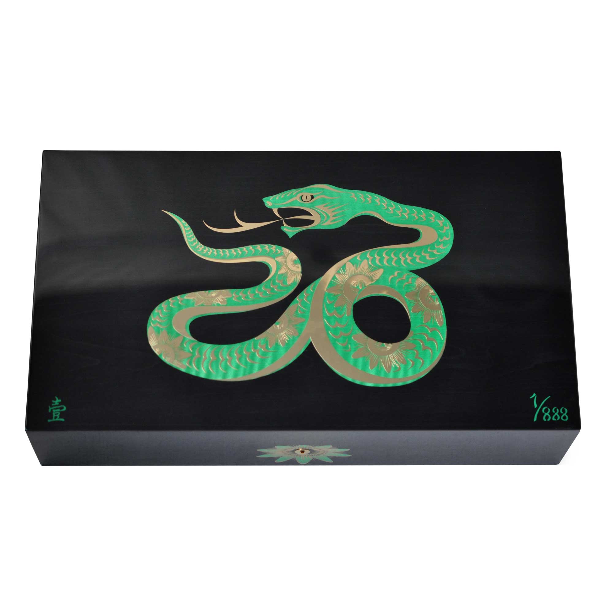 elie-bleu-snake-humidor-110-zigarren-schwarz-sycomore image 2
