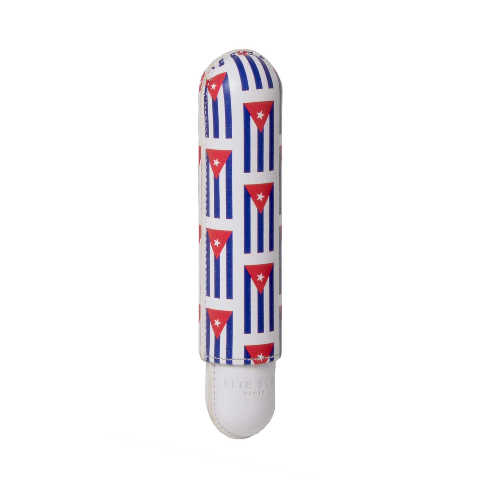 elie-bleu-small-cuban-flags-zigarrenetui-1-zigarre-kaliber-27-leder image 1
