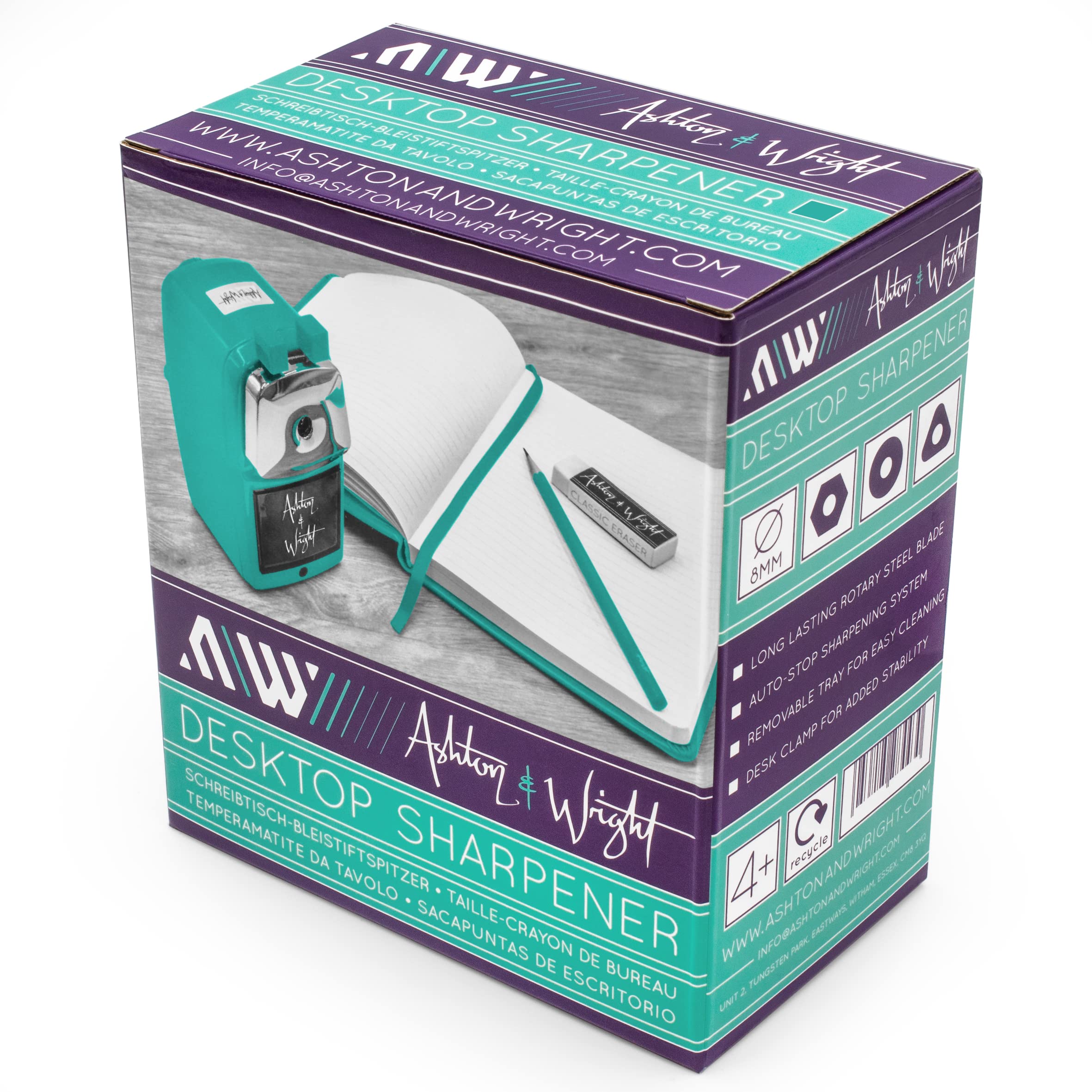 ashton-and-wright-bleistiftspitzer-teal-mechanisch-tisch image 3