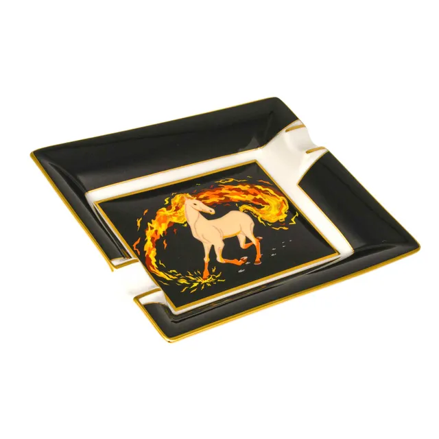elie-bleu-fire-horse-aschenbecher-porzellan-zigarren image 1