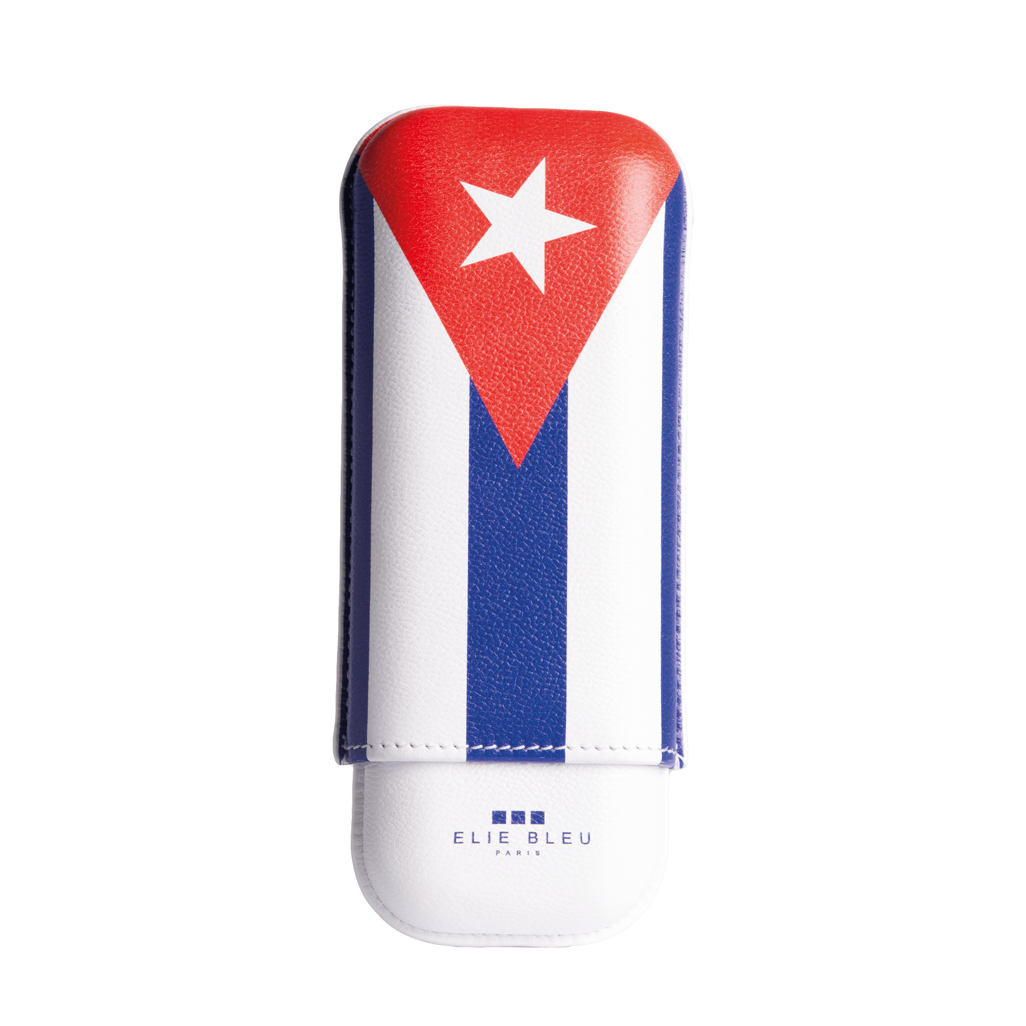 elie-bleu-cuban-flag-zigarrenetui-2-zigarren-leder image 1