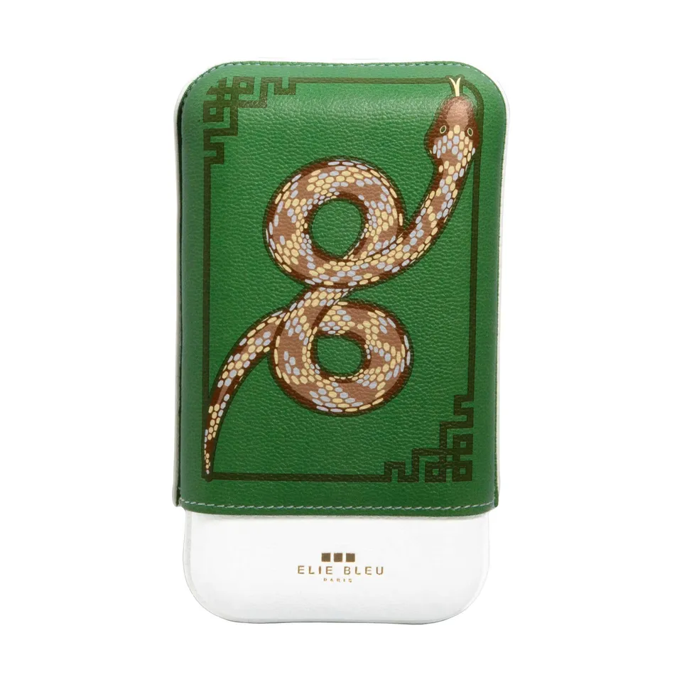 elie-bleu-snake-zigarrenetui-3-zigarren-leder-schlangenmotiv image 1