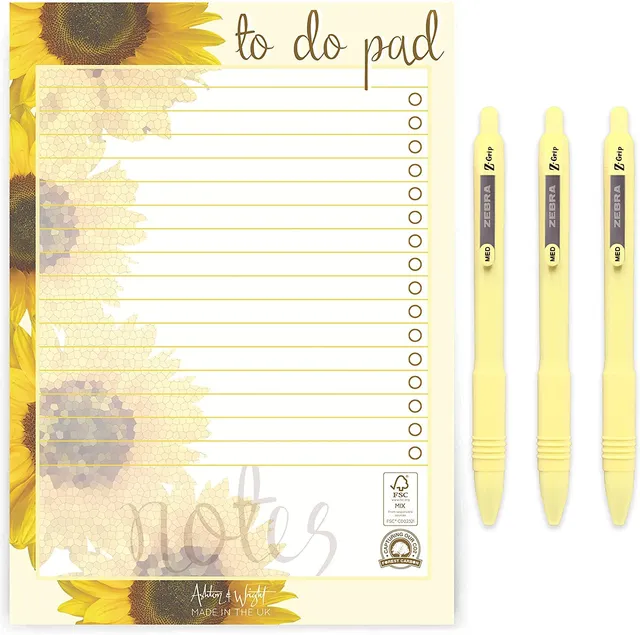 ashton-and-wright-to-do-pad-a5-sonnenblume-3-stifte-set image 1