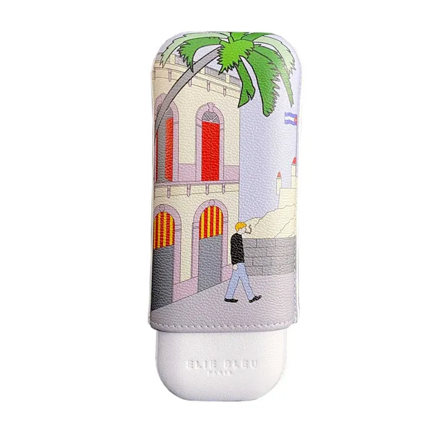 elie-bleu-casa-cubana-zigarrenetui-leder-f-r-2-zigarren image 1