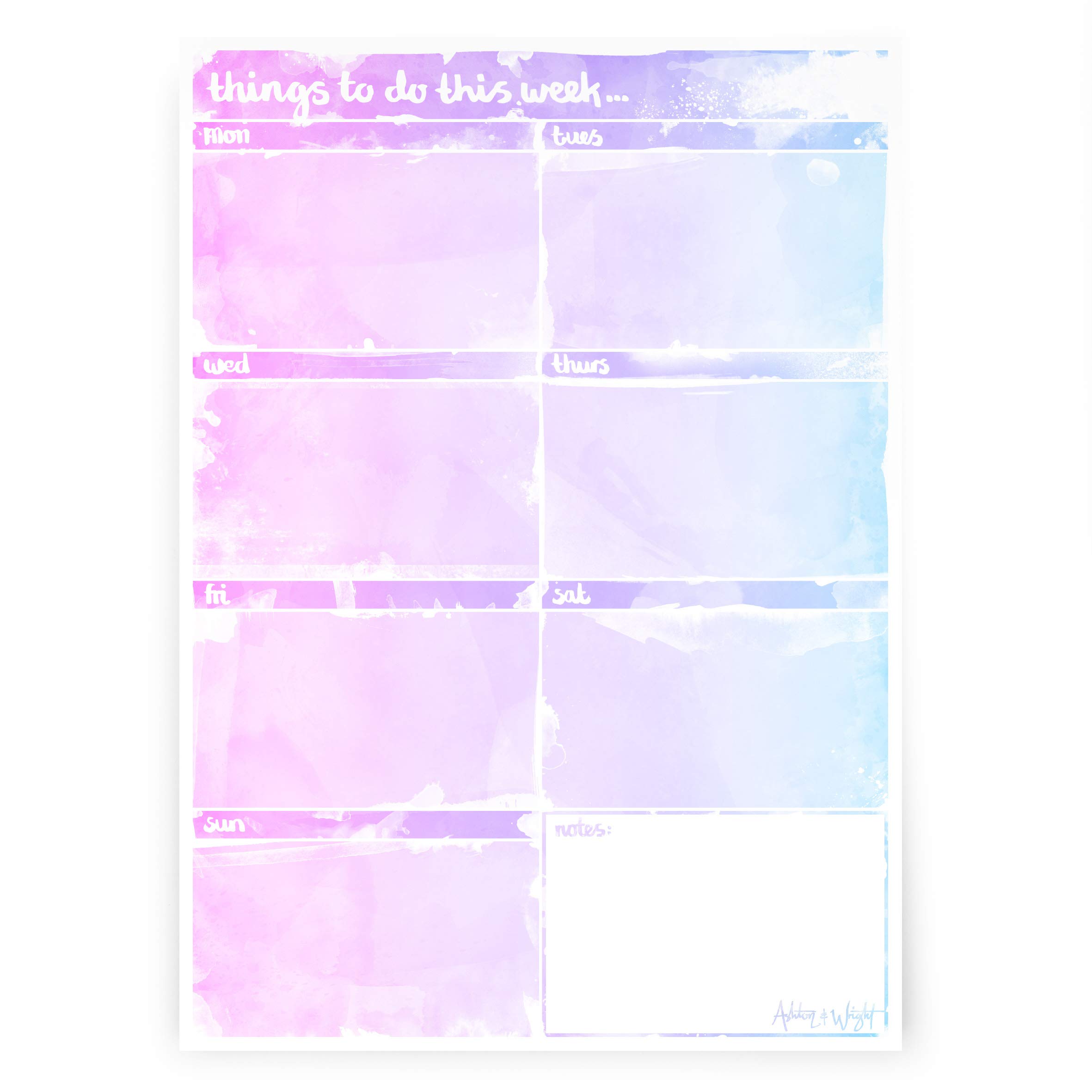 ashton-and-wright-wochenplaner-a4-schreibunterlage-60-blatt-aquarell image 2