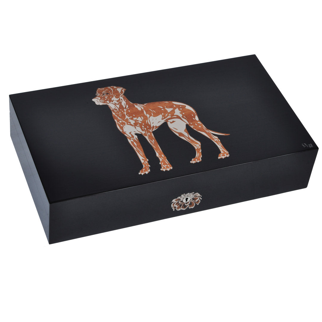 elie-bleu-dog-humidor-110-zigarren-holz image 1