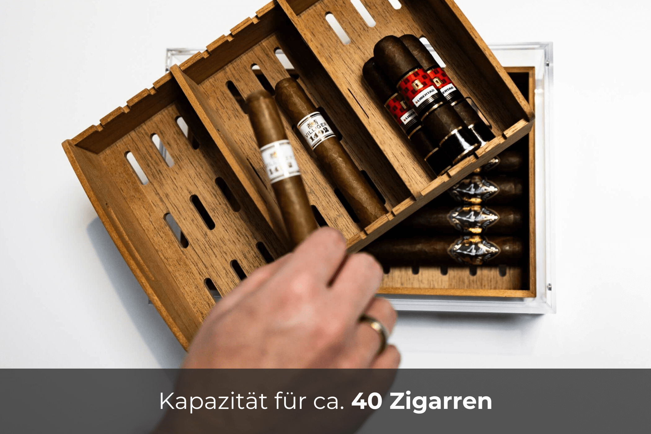 reposon-humidor-vista-duo-acryl-zedernholz-f-r-lancero-corona image 5