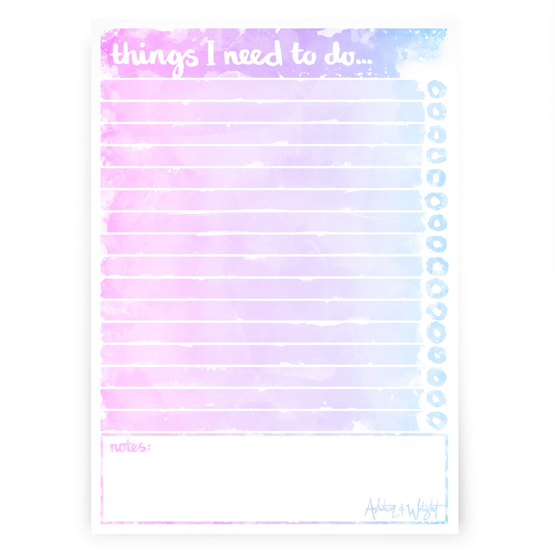 ashton-and-wright-a5-to-do-block-60-blatt-notizblock-mit-notizfeld image 1