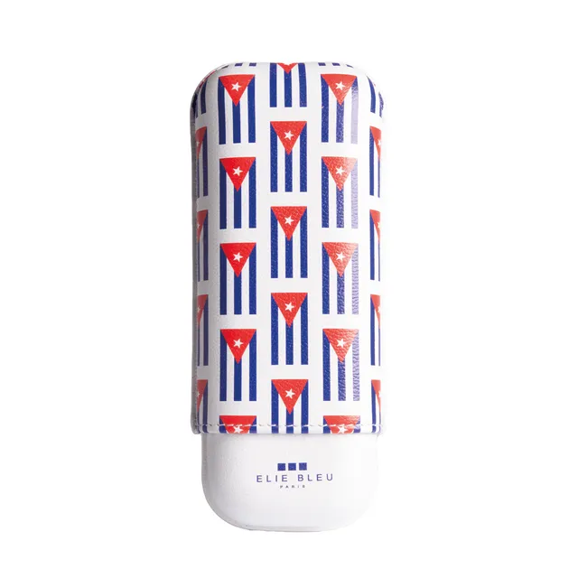elie-bleu-cuban-flags-zigarrenetui-2-zigarren-leder image 1