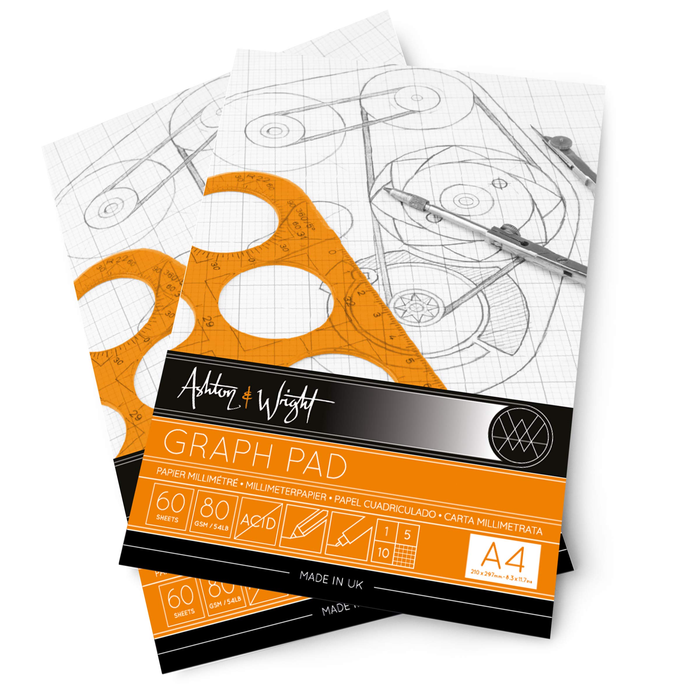 ashton-and-wright-aw-gp-a4-2-zeichenblock-a4-kariert-2er-pack-80g image 1
