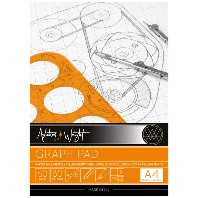 ashton-and-wright-drawing-paper-graph-pad-a4-60-blatt-kariert image 1