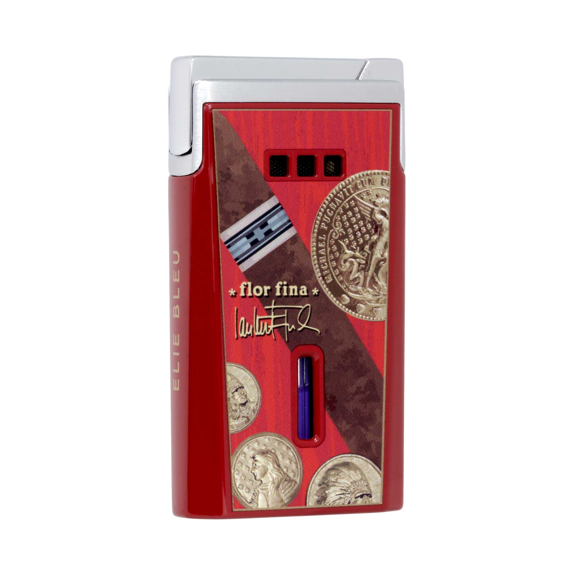 elie-bleu-j15-medaille-taschenfeuerzeug-rot-lack-ebj15 image 6