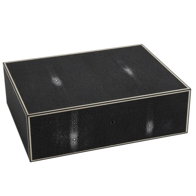 elie-bleu-shagreen-humidor-schwarz-f-r-110-zigarren image 1
