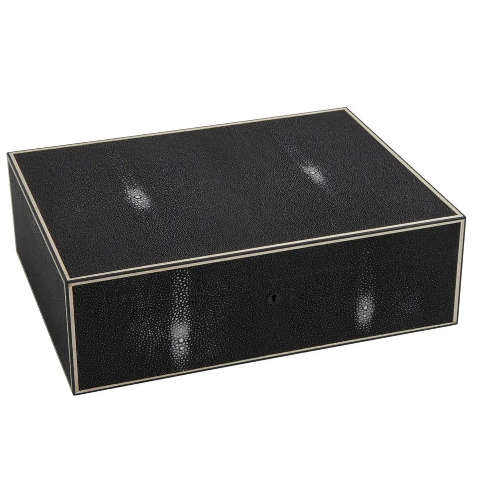 elie-bleu-shagreen-humidor-schwarz-f-r-110-zigarren image 1