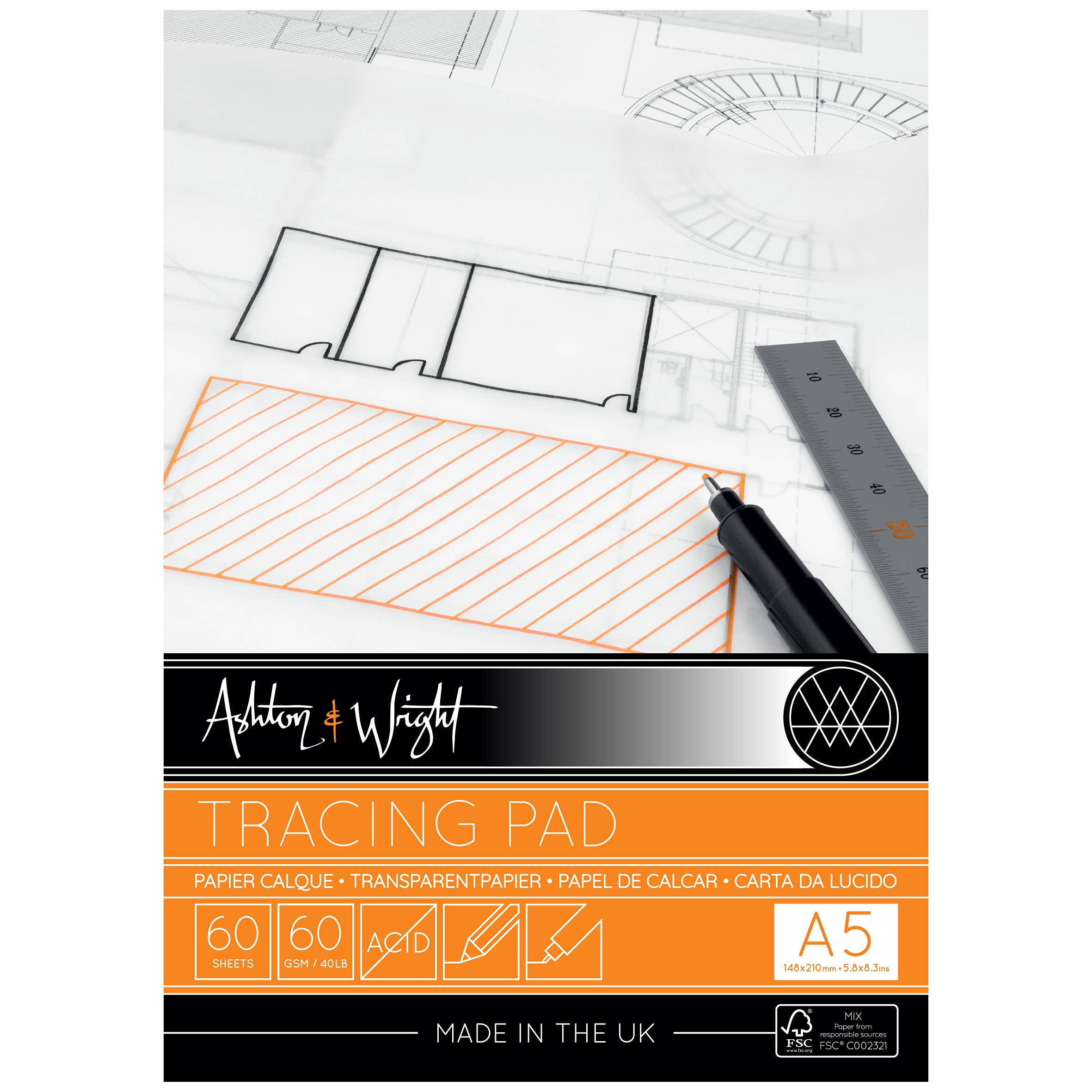 ashton-drawing-paper-transparentblock-a5-60-blatt-60-g-m image 1