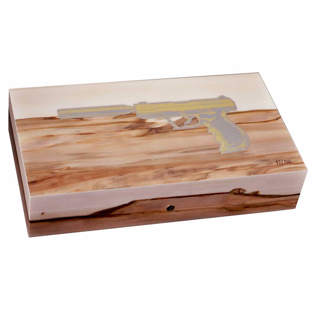 elie-bleu-gun-redgum-humidor-110-zigarren-bimetall image 1