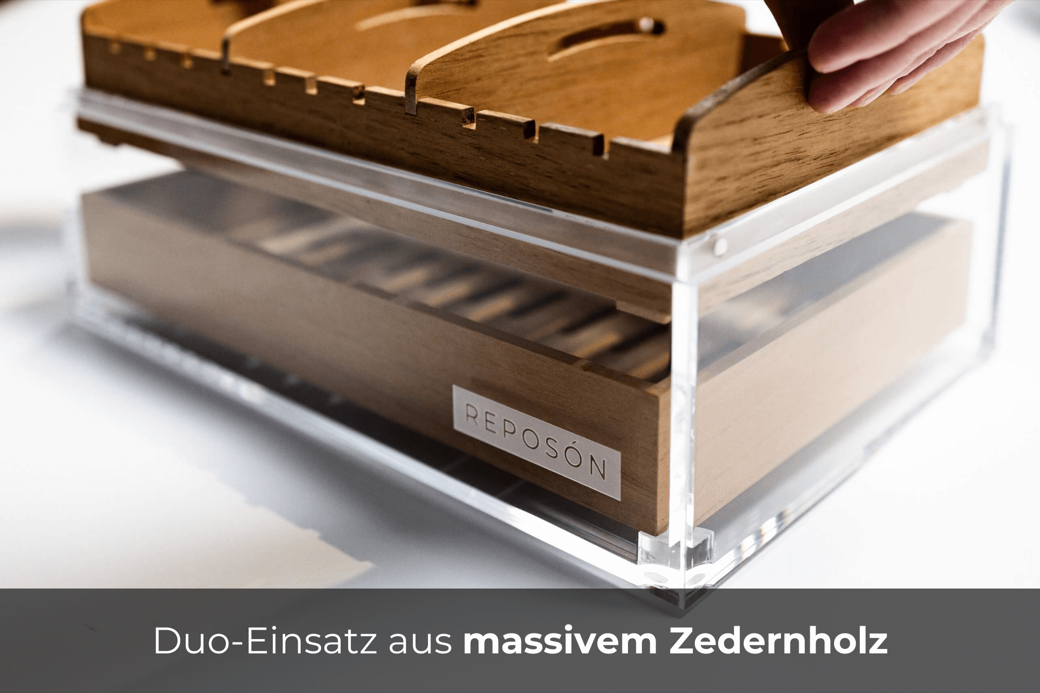 reposon-humidor-vista-duo-acryl-zedernholz-f-r-lancero-corona image 2