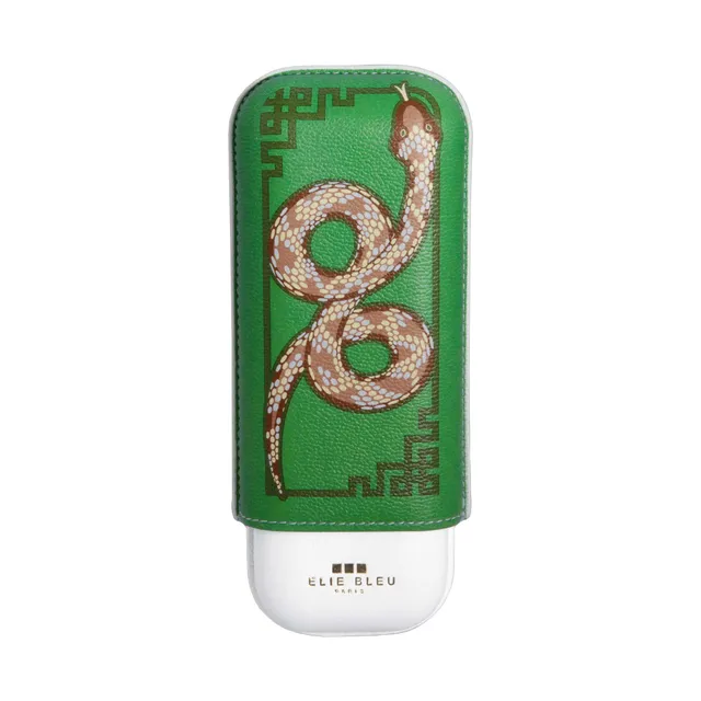 elie-bleu-snake-zigarrenetui-f-r-2-zigarren-leder image 1
