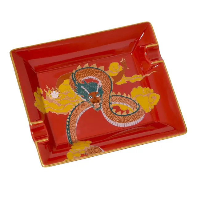 elie-bleu-dragon-aschenbecher-porzellan-zigarren image 1