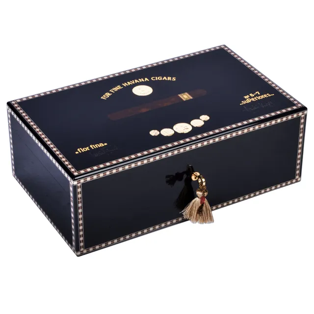 elie-bleu-medal-humidor-120-zigarren-schwarz-intarsien image 1