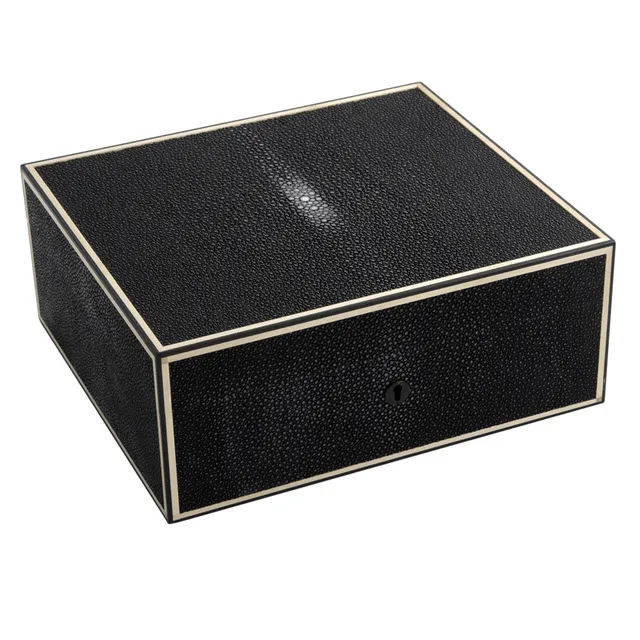 elie-bleu-galuchat-humidor-schwarz-f-r-50-zigarren image 1
