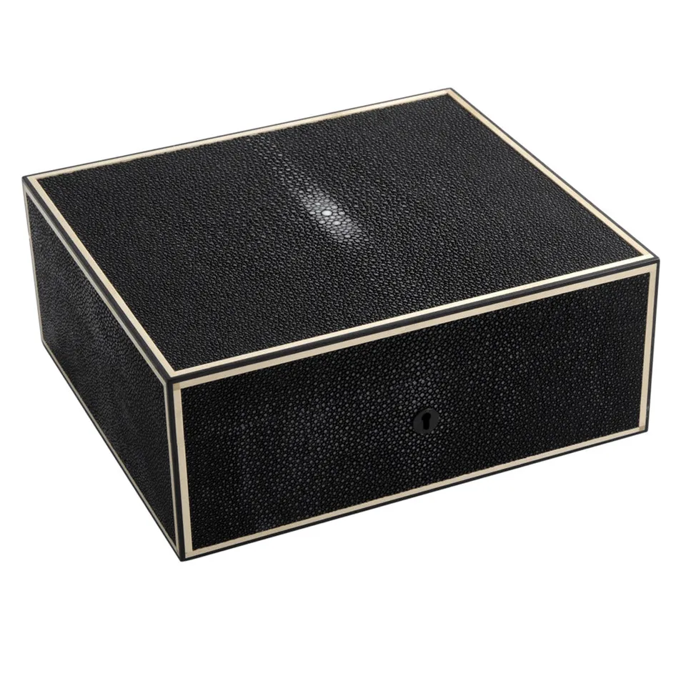 elie-bleu-galuchat-humidor-schwarz-f-r-50-zigarren image 1